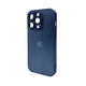 Чохол Premium для смартфона AG Glass Matt Frame Color Logo for Apple iPhone 15 Pro Navy Blue (AGMattFrameiP15PBlue) - зображення 1