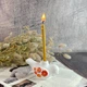Подсвечник "Цветочная Куропатка" для тонких свечей Белый с красным орнаментом - изображение 2
