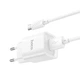 Мережевий Зарядний Пристрій Hoco C145A 1USB/18W/QC3.0 + (USB - Type-C) (Білий) - зображення 5