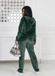 Велюровый спортивный костюм на молнии с капюшоном Q4139 M-L (46-48) Зеленый - изображение 2