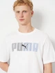 Футболка хлопковая длинная мужская Puma Essentials Graphics 68818402 S White с принтом (4069157687348) - изображение 4