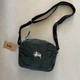 Stussy canvas сумка через плечо стусси мужская и женская барсетка мессенджер серая - изображение 2