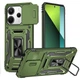Чохол зі шторкою для камери Camshield Army Ring для Xiaomi Redmi Note 14 4G (International version) та Xiaomi Redmi Note 14 5G, ударостійкий кейс з кільцем-тримачем та функцією підставки Army Green - изображение 1