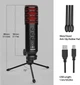 Микрофон USB, конденсаторный компьютерный микрофон TECELKS со штативом Черный - изображение 2