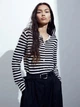 Кардиган женский H&M 0579541_черн.пол_03 XS Бежевый (KAY2000001578711) - изображение 1