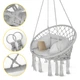 Крісло-гойдалка 4FIZJO Boho Dream 80 см з подушкою, підвісна, плетена Grey (P-5905973404532) - зображення 2