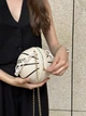 Женская белая круглая сумка WINNER мяч на цепочке - изображение 5