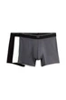 Набор удлиненных хлопковых боксеров H&M mid trunks размер M 3 шт black white grey 0178 - изображение 1