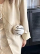 Женская круглая маленькая сумка 10407 BASKETBALL мяч на цепочке белая - изображение 6