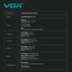 Професійний набір VGR Pro STEPLESS 4 в 1 машинка для стрижки тример шейвер фен барберський комплект з BLDC мотором LED дисплеєм насадками кейсом іонізацією та автономною роботою для салону і домашнього догляду - зображення 8