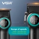 Професійний набір VGR Pro STEPLESS 4 в 1 машинка для стрижки тример шейвер фен барберський комплект з BLDC мотором LED дисплеєм насадками кейсом іонізацією та автономною роботою для салону і домашнього догляду - зображення 5