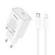 Адаптер сетевой HOCO Type-C to Lightning Benefit single port charger set C143A |1Type-C, 3A/20W, PD/QC| Black - изображение 2