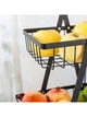 Настольная двухъярусная корзина Fruitz Металлическая фруктовница с деревянной ручкой (65902) - изображение 9