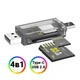 Кардридер WALKER WCD-72 microSD, SD card reader переходник (выход USB2.0, Type-C) прозрачный - изображение 1