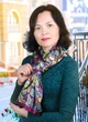 Шарф жіночий з натурального шовку Візерунок "Райські пташки" Фіолетовий 173х40 см sh0004 - изображение 1
