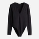 Боди-футболка женская H&M 1089775001c26 L Черная (1000000049115) - изображение 5