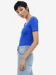 Боди-футболка женская H&M 1154640003c30 S Синяя (1000000051928) - изображение 2