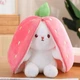 Мягкая плюшевая игрушка Sunti Кролик Клубничка 2в1 трансформер зайчик в клубнике 20 см - изображение 1