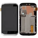 Дисплей для HTC T328w Desire V чорний, з рамкою сріблястого кольору - зображення 1