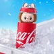 Мягкая игрушка плюшевая Лабубу в банке кока кола COCA-COLA The Monsters Labubu POP MART в коробке Фигурка 14 см Коричневая - изображение 3