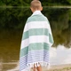 Полотенце пештемаль хлопковое Lovely Svi для пляжа, хамама, SPA XХL 100x180 см Зеленые полоски (6901060320258) - изображение 7