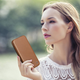 Etui z klapką iCarer Curved Edge Real Cowhide Premium Leather Folio Case do Apple iPhone 14 Pro Brown (WMI14220714-BN) - obraz 20