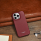 Etui z klapką iCarer Curved Edge Real Cowhide Premium Leather Folio Case do Apple iPhone 14 Pro Red (WMI14220714-RD) - obraz 18