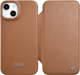 Etui z klapką iCarer Curved Edge Real Cowhide Premium Leather Folio Case do Apple iPhone 14 Brown (WMI14220713-BN) - obraz 1