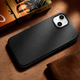 Панель iCarer Litchi Premium Leather Magsafe Back Case для Apple iPhone 14 Black (WMI14220709-BK) - зображення 14