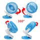 Переносной USB мини-вентилятор Mini Fan ML-F168 с аккумулятором на прищепке, синий - изображение 7