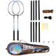 Steel/ Zestaw do badmintona 2 rakiety + 3 lotki + siatka + pokrowiec NILS NRZ012 (5907695594164) - obraz 1