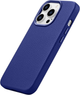 Etui iCarer Litchi Premium Leather Magsafe Back Case do Apple iPhone 14 Pro Dark Blue (WMI14220710-DB) - obraz 5