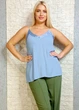 Майка прямого крою з креп шифону, блакитна di classe M-XL 13-212020 - изображение 2