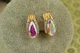 Серьги Xuping Jewelry Сонет с камнем хамелеон 1,7 см золотистые - изображение 1