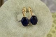Серьги Xuping Jewelry солистка с синим овальным камнем 1,7 см золотистые - изображение 1