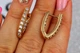Серьги Xuping Jewelry дорожки с крупными камнями спереди и сзади 2,1 см золотистые - изображение 2