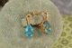 Серьги Xuping Jewelry Скандинавия с голубым камнем 1,8 см золотистые - изображение 2