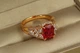 Кольцо Xuping Jewelry Шедевр с малиновым р 20 золотистое - изображение 2