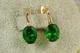 Серьги Xuping Jewelry солистка с зеленым овальным камнем 1,7 см золотистые - изображение 1