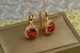 Серьги Xuping Jewelry Титан с красным камнем 2,3 см золотистые - изображение 2