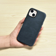 Панель iCarer Oil Wax Premium Leather Magsafe Back Case для Apple iPhone 14 Plus Dark Blue (WMI14220703-BU) - зображення 14