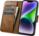 Etui z klapką iCarer Oil Wax Premium Leather 2in1 Wallet Case z RFID do Apple iPhone 14 Plus Camel Tan (WMI14220723-BN) - obraz 3