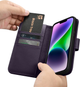 Чохол-книжка iCarer Real Cowhide Premium Leather 2in1 Wallet Case з RFID для Apple iPhone 14 Plus Dark Purple (WMI14220727-DP) - зображення 16