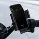 Держатель для телефона на велосипед или самокат BASEUS Smart Solar Power Wireless Cycling Electric Holder |для телефона, от 4.7" до 6.7", автоматическое зажим с ИК сенсором, IP54, питание от солнечной энергии| Черный - изображение 4