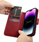 Etui z klapką iCarer Real Cowhide Premium Leather 2in1 Wallet Case z RFID do Apple iPhone 14 Pro Red (WMI14220726-RD) - obraz 16