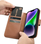 Etui z klapką iCarer Real Cowhide Premium Leather 2in1 Wallet Case z RFID do Apple iPhone 14 Brown (WMI14220725-BN) - obraz 16