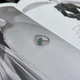 Серебряное кольцо с натуральным изумрудом, вес изделия 2,32 гр (2172314) - изображение 2