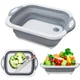 Дошка для нарізки складана Chopping Board 2 в 1, Біло-сіра / Дошка миска кухонна - зображення 4