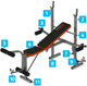 Ławka do ćwiczeń Neo Sport NS-201 pod sztangę (5902854513420) - obraz 5