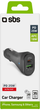 Автомобільний зарядний пристрій SBS 25W USB-A USB-C Power Delivery Black (TECRPD25W) - зображення 2